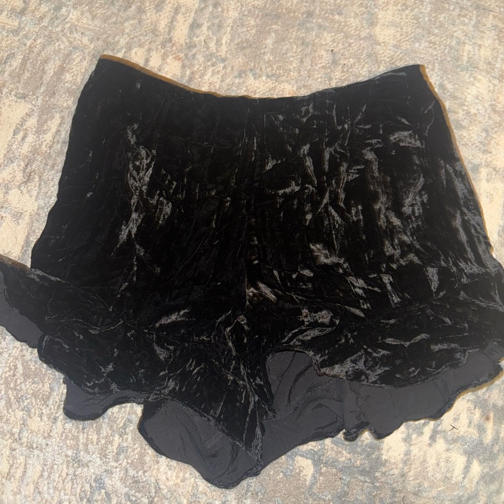 Kendall & Kylie Black Velvet High Waist Shorts